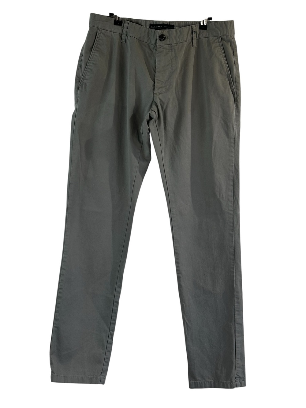 Zara Man Gray Slim Fit Chino Pants Size 32 Minimalist Smart Casual Office Smart